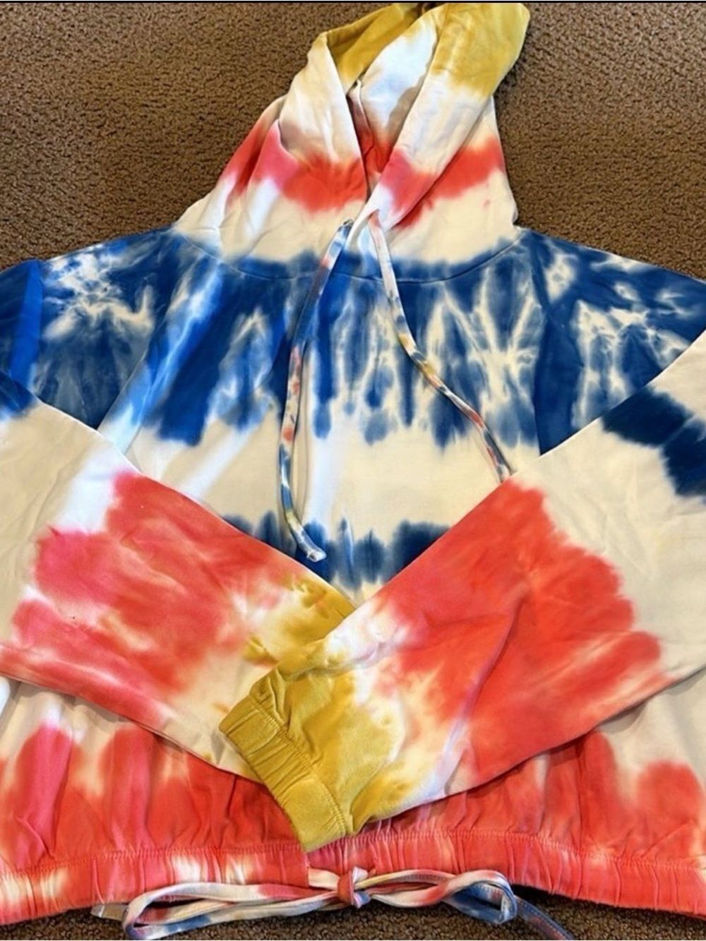 Beach Riot Women’s Red, Gold & Blue Tie Dye Sweatshirt - Size M